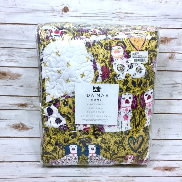 Ida Mae King Charles 3 Piece Quilt Sham Set FQ - Picture 12 of 12